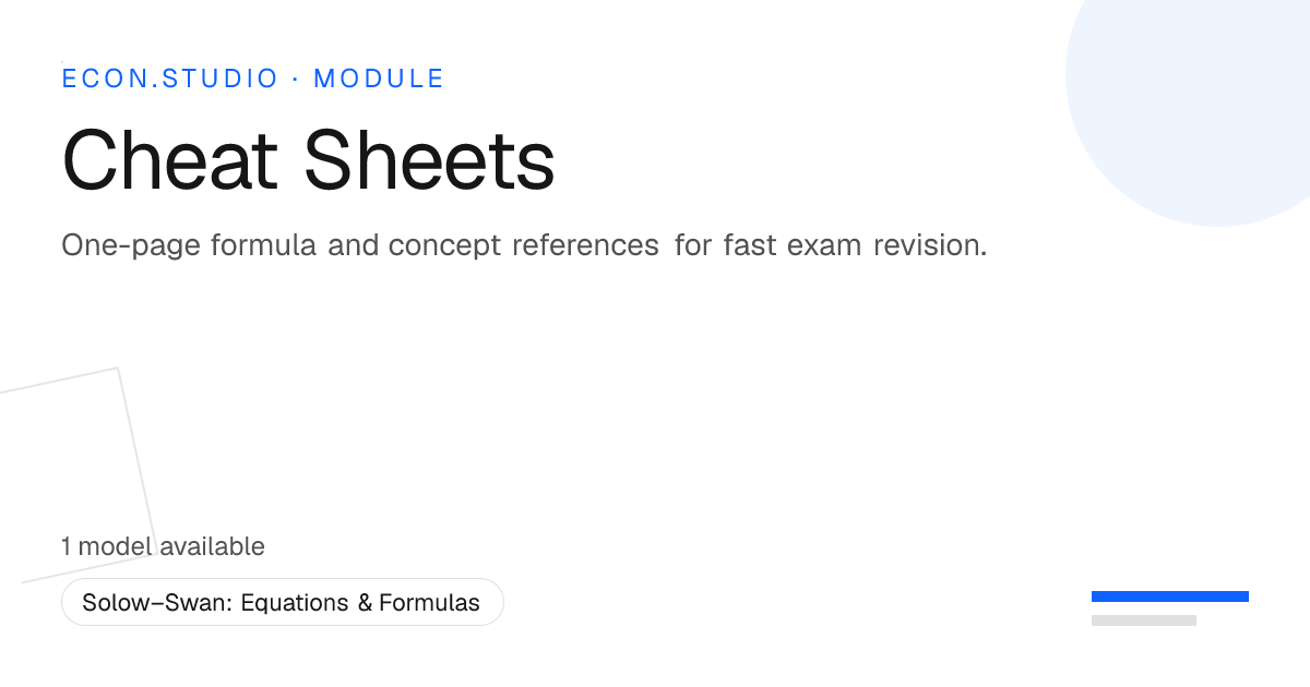Cheat Sheets · econ.studio